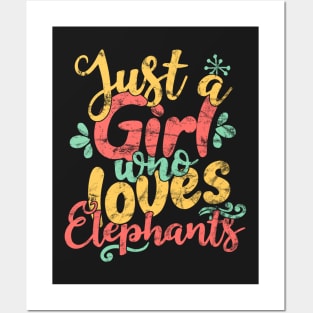 Just A Girl Who Loves Elephants Gift graphic Posters and Art